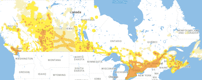 Fido' network coverage